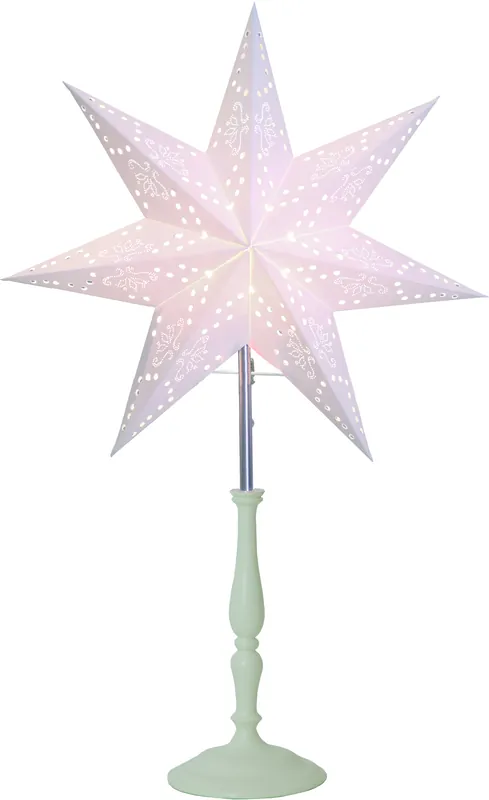 Sichere Zahlung Standleuchte "Romantic MiniStar" Material: Holz/Metall/Papier, , Farbe: weiss, ca. 55 cm x 34 cm
