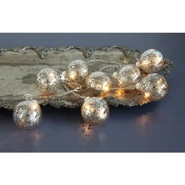 "Argent Balls" Glaskugel-Kette mit 8 LED-Lichtern Jetzt Bestellen