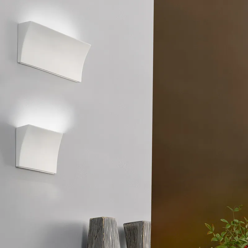 Sonderaktion Wandleuchte DELON, Weiß, 35/17/9 Weiß, Breite 35cm, Höhe 17cm, 2-flammig, G9