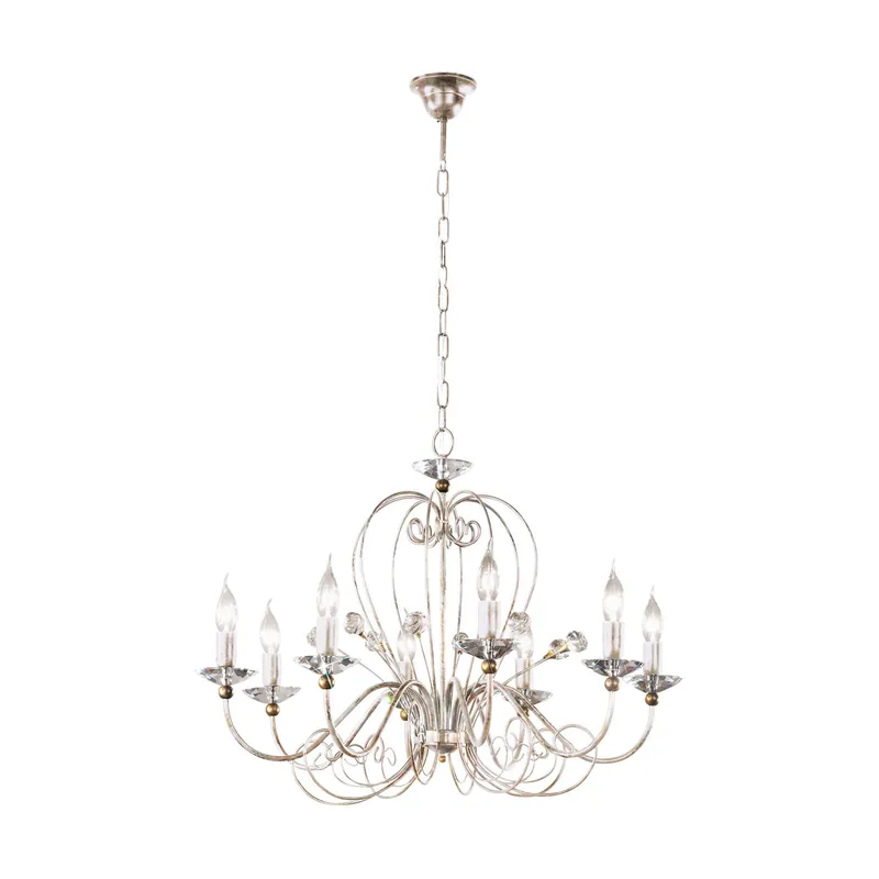 Luster ROSSANA, Muranoglas, Champagne/Gold, Oslash 77, 8-flammig Champagne/Gold, Oslash 77cm, Höhe 6 Expressversand
