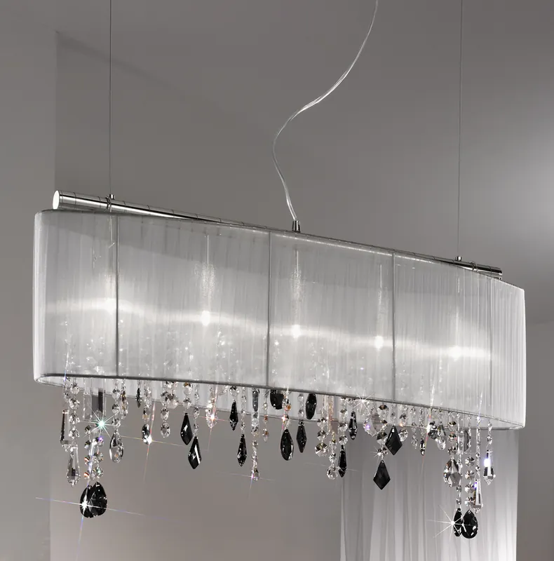 Pendelleuchte PARALUME, Chrom, 90/27 Chrom, Länge 90cm, Breite 27cm, Höhe 50cm, Min. Höhe 57cm, Max. Markenprodukt