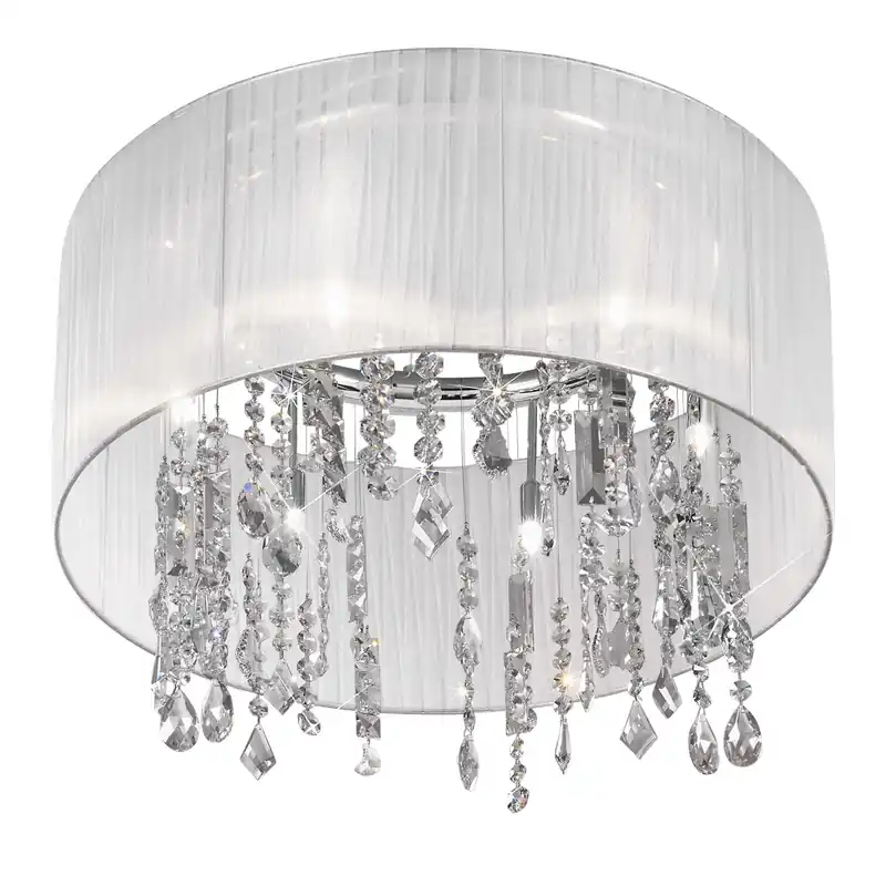 Kracherpreis Luster PARALUME, Chrom, Oslash 60, 6-flammig Chrom, Oslash 60cm, Höhe 50cm, Min. Höhe 70cm, Max. Höh