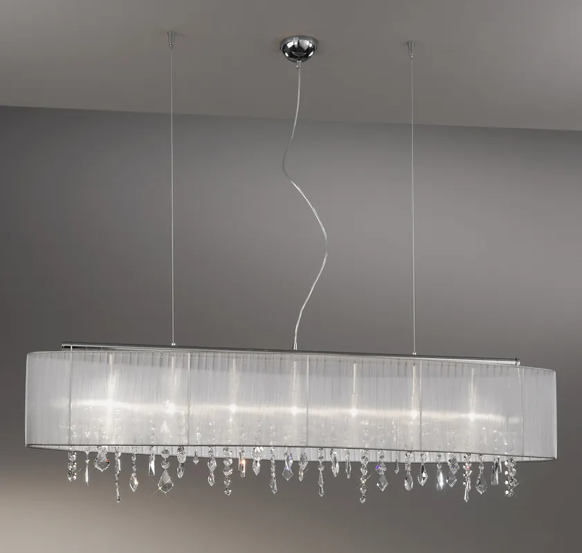 Geprüft Pendelleuchte PARALUME, Chrom, 140/27 Chrom, Länge 140cm, Breite 27cm, Höhe 50cm, Min. Höhe 57cm, Ma