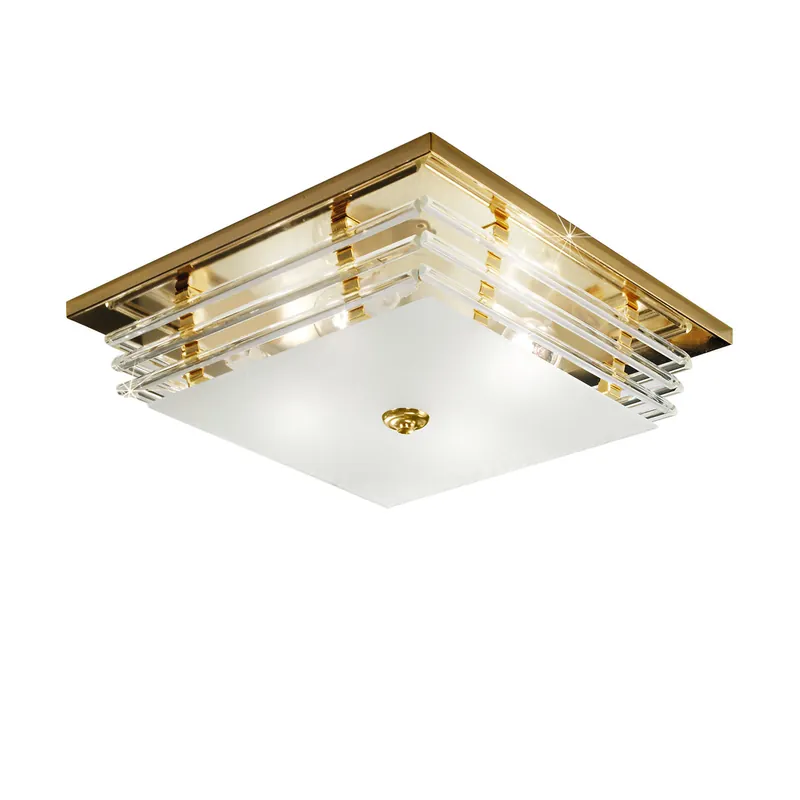 Deckenleuchte ONTARIO, 24 Karat Gold, Länge 39cm, Breite 39cm, Höhe 10cm, 4-fla Online Kaufen