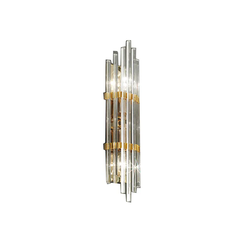 Wandleuchte ONTARIO, 10/8 24 Karat Gold, Länge 41cm, Breite 10cm, 2-flammig, E14 Meistverkauft