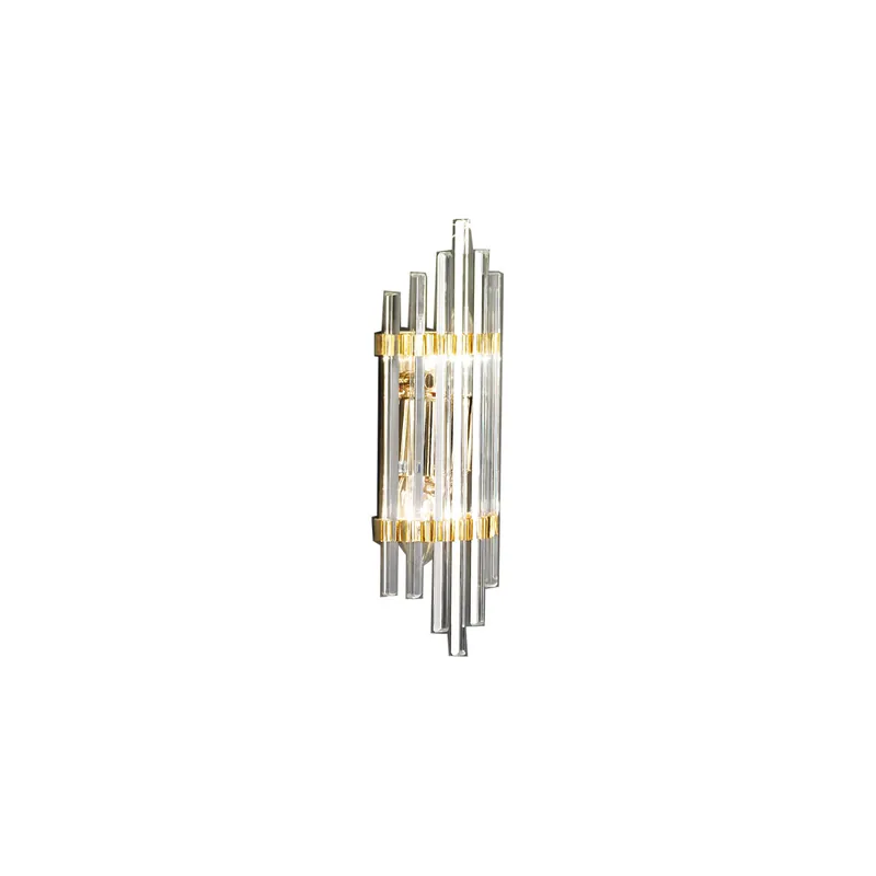 Billig Wandleuchte ONTARIO, 10/8 24 Karat Gold, Länge 31cm, Breite 10cm, 2-flammig, E14