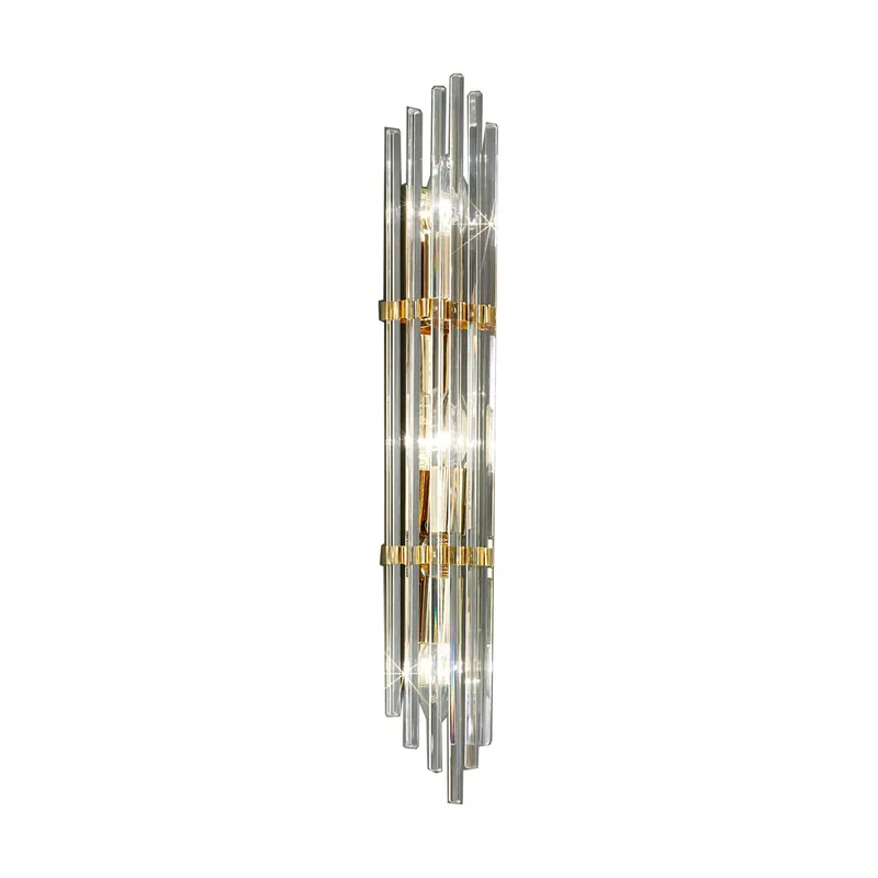 Wandleuchte ONTARIO, 10/8 24 Karat Gold, Länge 60cm, Breite 10cm, 3-flammig, E14 Sofort Bestellen