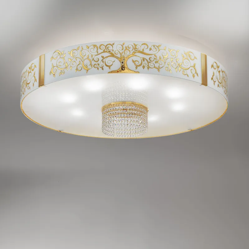 Deckenleuchte EMOZIONE, Albero Gold, 24 Karat Gold, Oslash 80cm, Höhe 40cm, 8-flammig, E27 Nur Heute