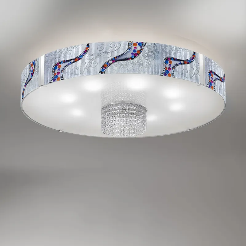 Deckenleuchte EMOZIONE, Kiss Silver, Chrom, Oslash 80cm, Höhe 40cm, 8-flammig, E27 Sonderaktion