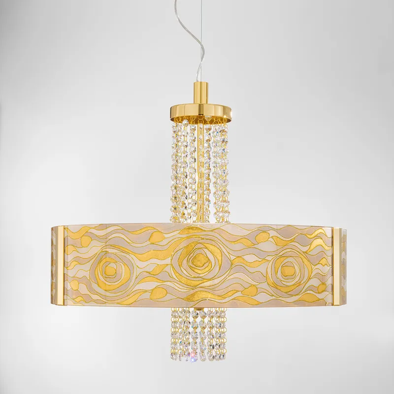 Expressversand Pendelleuchte EMOZIONE, Aqua Champagne, 24 Karat Gold, Oslash 60cm, Höhe 58cm, Min. Höhe 6