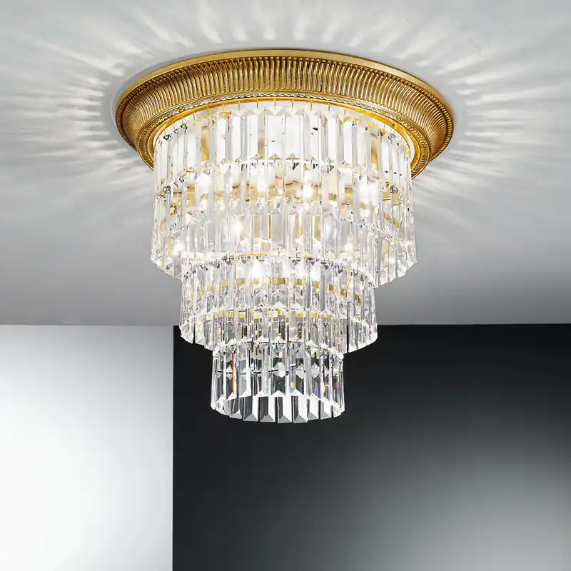 Online Kaufen Deckenleuchte MILORD CRYSTAL, Französisch Gold, Oslash 50cm, Höhe 46cm,