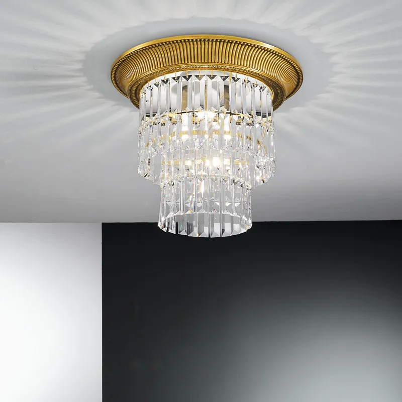 Deckenleuchte MILORD CRYSTAL, Französisch Gold, Oslash 40cm, Höhe 36cm, Markenware