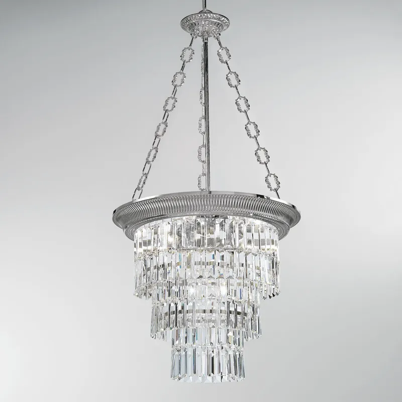 Luster MILORD CRYSTAL, 4-flammig Chrom, Oslash 50cm, Höhe 110cm, Min. Höhe 120cm, Kostenloser Versand