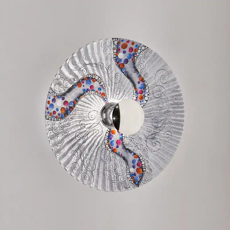 Neuheit Wandleuchte LUNA, Kiss Silver, Chrom, Oslash 54cm, 1-flammig, E27