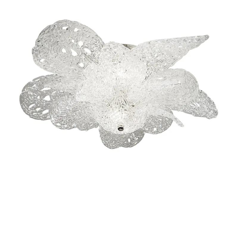 Deckenleuchte NAOMI, Muranoglas, Chrom, Vetro Filo, Oslash 80cm, Höhe 35cm, 9-flamm Begrenztes Angebot
