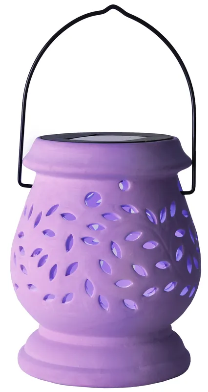 Highlight LED-Solar-Laterne "Clay Lantern", flieder