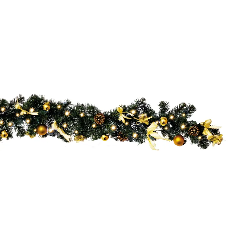 LED-Tannengirlande mit 60 LED elfenbein/gold Dekoration, warm white LED ca. 270 cm x 20 cm batterie Neue Kollektion