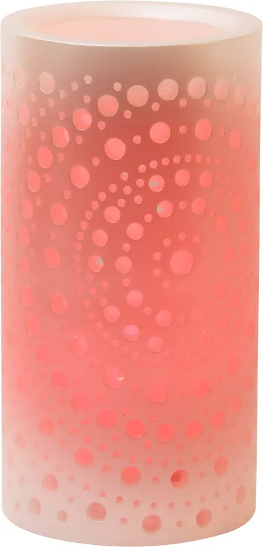 Mega-Angebot LED-Wachskerze "Mandy", weiss, Mandaladesign