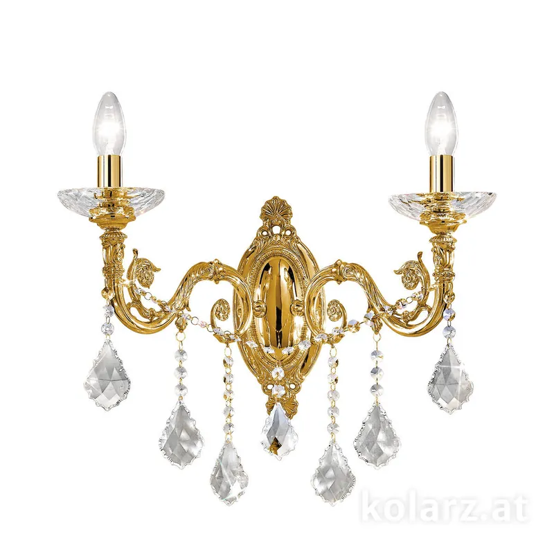 Wandleuchte CONTARINI CRYSTAL, KOLARZ Pure Kristalle, Französisch Gold,48/45/26 Super-Preis
