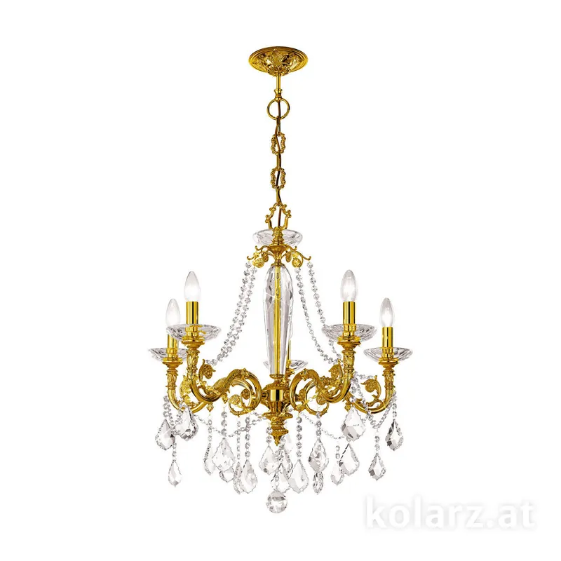 Sichere Zahlung Luster CONTARINI CRYSTAL, KOLARZ Pure Kristalle, Französisch Gold, Ø65, 5-flammig