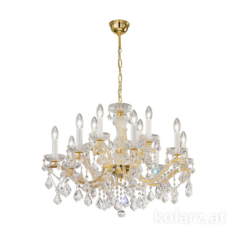 Neue Kollektion Luster MARIA LOUISE, KOLARZ Optic Kristalle, 24 Karat Gold, Ø76, 12-flammig