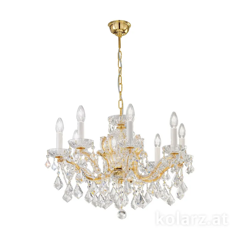 Luster MARIA LOUISE, KOLARZ Optic Kristalle, 24 Karat Gold, Ø66, 8-flammig Jetzt Kaufen