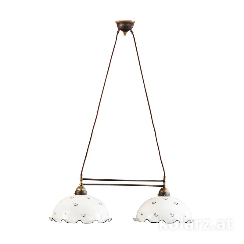 Preis Gesenkt Luster NONNA, mundgeblasen, Altmessing, 75, 2-flammig