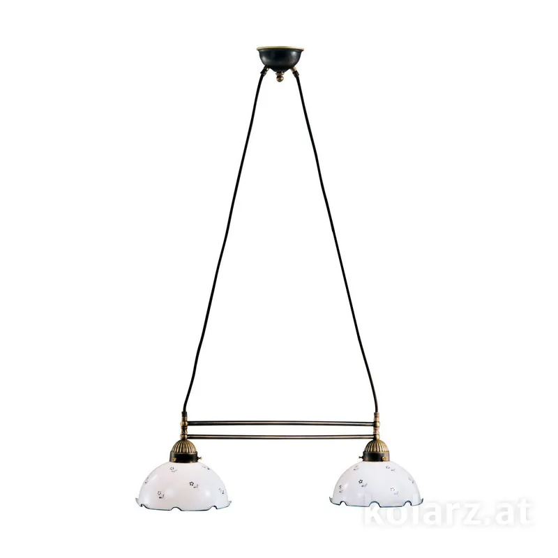 Luster NONNA, mundgeblasen, Altmessing, 64, 2-flammig Preisreduziert