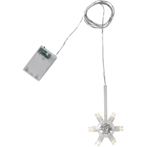 Solange Der Vorrat Reicht LED-Lichterkette "Lighty", mit 12 LED's. 150 cm Kabel Länge. Kabel: transparent mit Batterie 3x AA