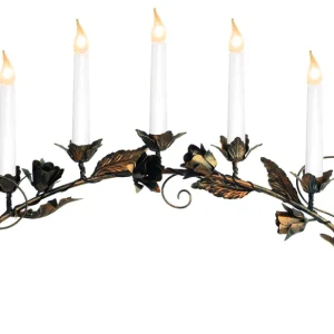 "Fensterleuchter ""Rosetta Bow"" 7flammig, Material: Metall Farbe: altgold mit Rosenblüten ca. 35 c Nur Heute