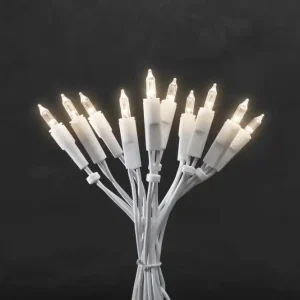 LED Lichterkette, mit an/aus Schalter, 35 warm weiße Dioden, 230V, Innen, weißes Kabel Sonderangebot