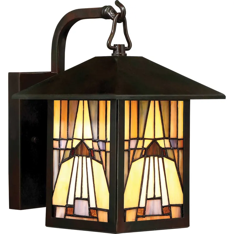 Angebot Inglenook 1-flammige kleine Wandlaterne für den Außenbereich – Valiant Bronze E 2 max. 60 Watt