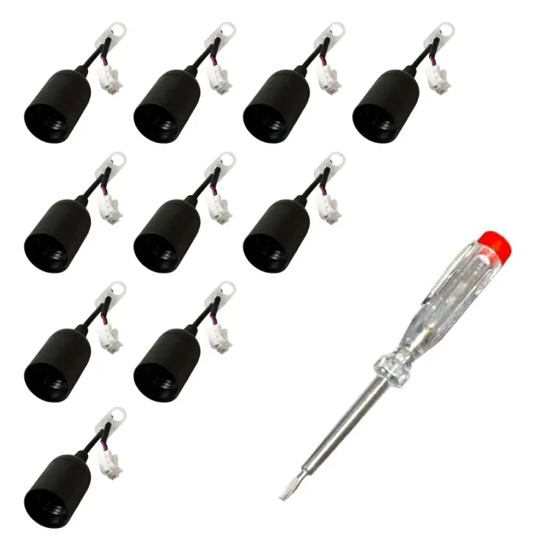Sonderangebot 20 x Baufassung Lampenfassung Renovierfassung Fassung E27 schwarz
