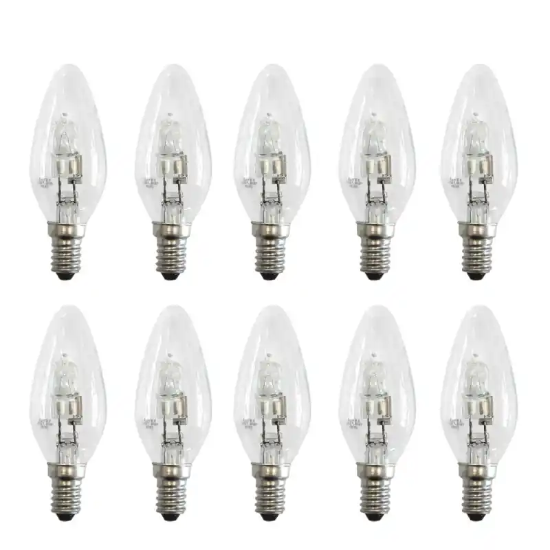 Bestseller 10 x Kerze Eco Halogen Glühbirne 42W = 60W / 55W E14 Glühlampe warmweiß dimmbar
