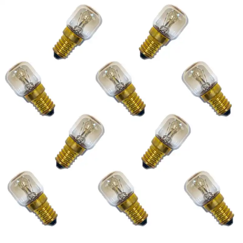 10 x Backofenlampe 300° 25W E14 klar Glühbirne Glühlampe 25 Watt Abverkauf