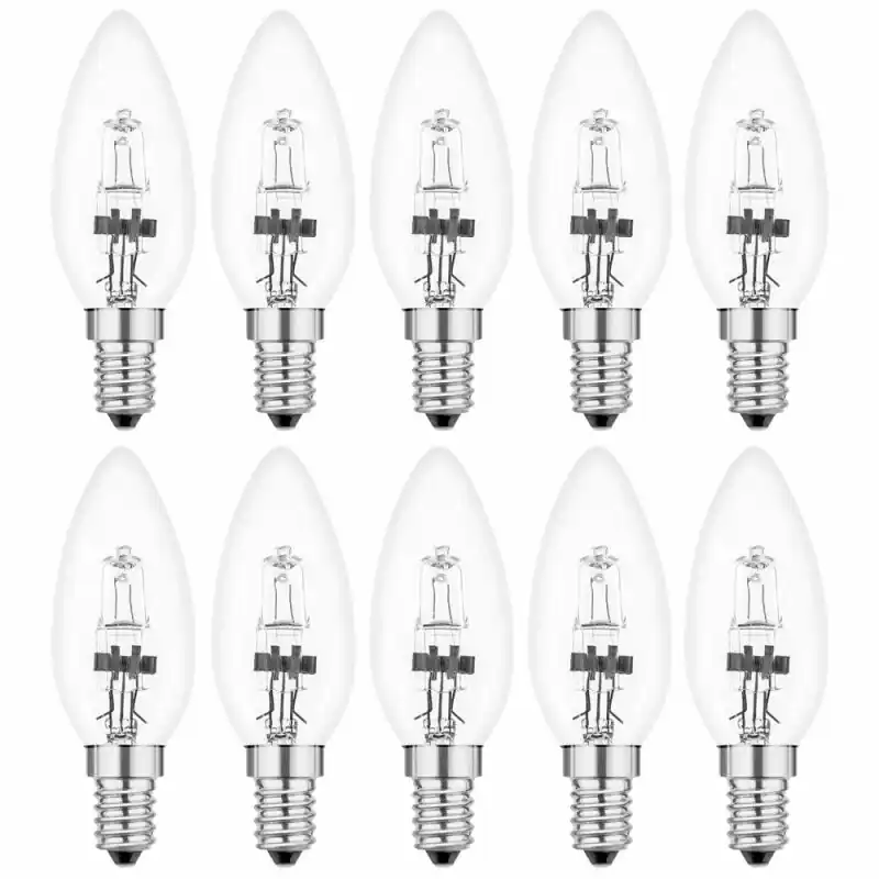 Aktuell 10 x Kerze Eco Halogen Glühbirne 18W = 25W / 23W E14 Glühlampe Kerzen warmweiß dimmbar