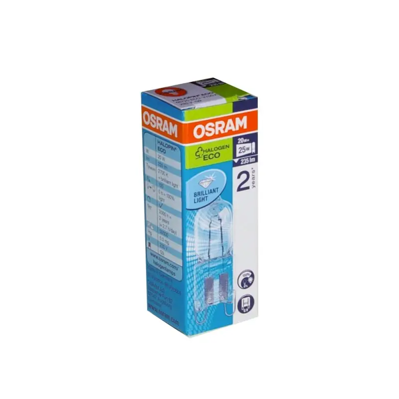 Osram G9 Eco Halogen Stiftsockellampe 230V 20W = 25W Halogenlampe Stiftsockellampen Kostenloser Versand