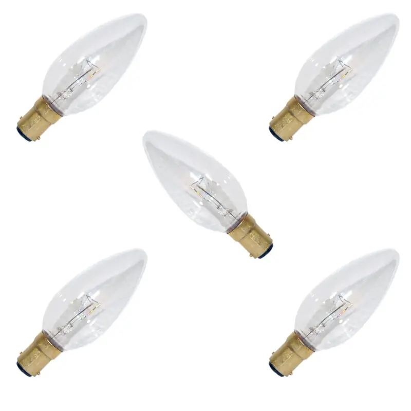 Preiswert 5 x Kerze Glühbirne 40W B15 Klar Glühbirnen B15d 40 Watt Glühlampe Glühlampen Mirabella