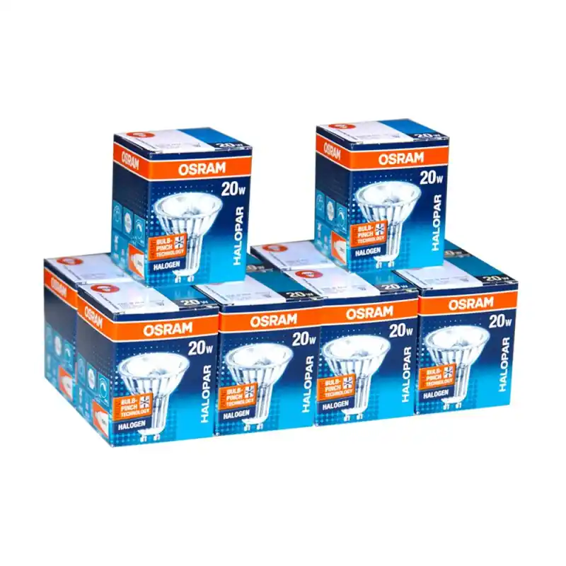 10 x Osram Halogenlampe 20W GU10 Halopar 16 Alu 230V 35° Bestseller