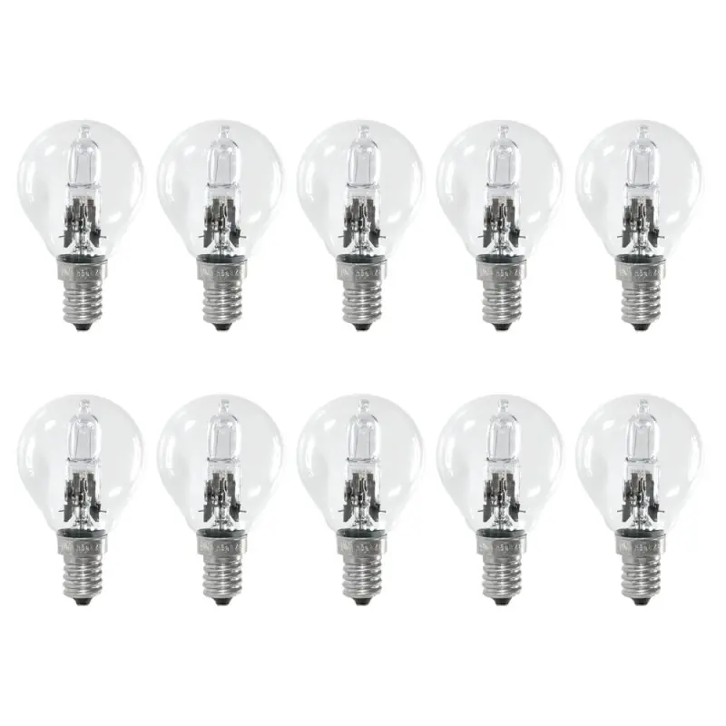 10 x Halogen Eco Tropfen Glühbirne 18W = 25W / 22W E14 Glühlampe klar Bestpreis