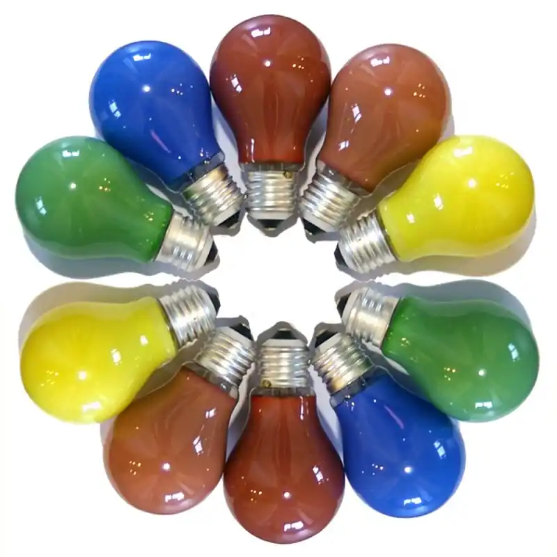 Angebot 10er Set Glühbirnen farbig gemischt 25W E27 Rot Gelb Grün Blau Orange