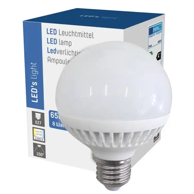 Ausverkauf LED Globe G80 8W = 50W 650 Lumen matt E27 warmweiß 3000K 150°