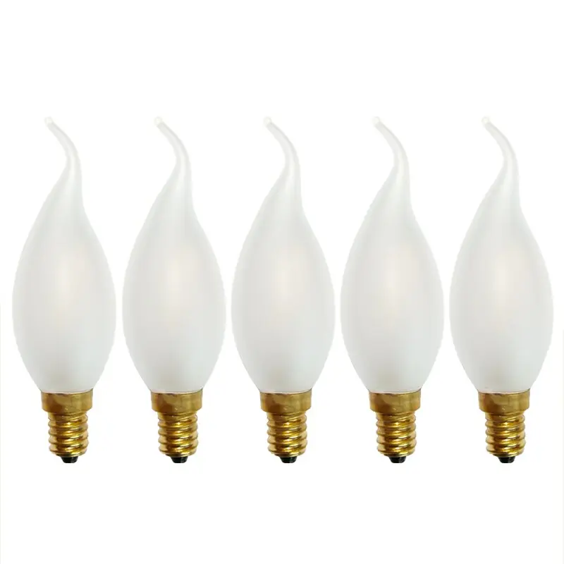 Jetzt Kaufen 5 x LED Filament Windstoß Kerze 2W wie 25W E14 MATT Glühlampe Glühbirne warmweiß 2700K