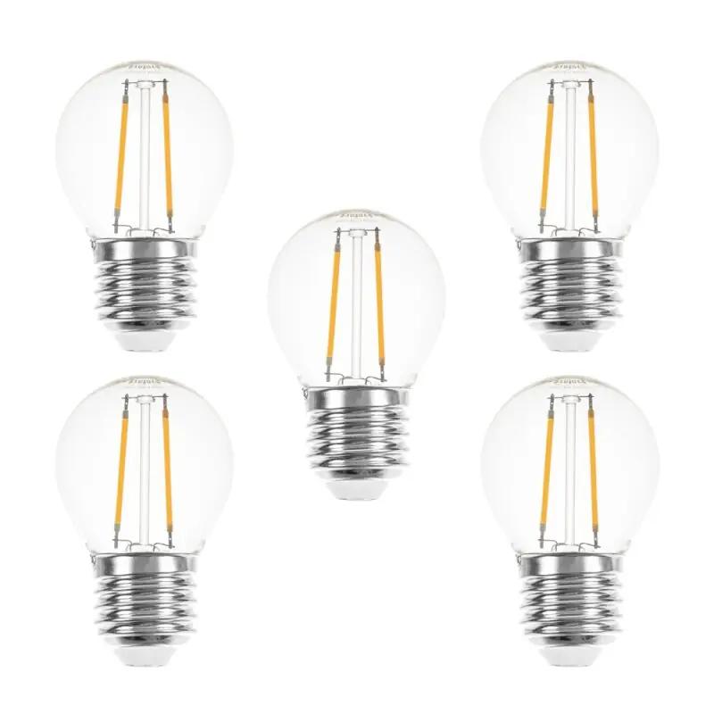 Gratis Versand 5 x LED Filament Tropfen Glühbirne 2W = 25W E27 klar Glühlampe Glühfaden Warmweiß 2700K