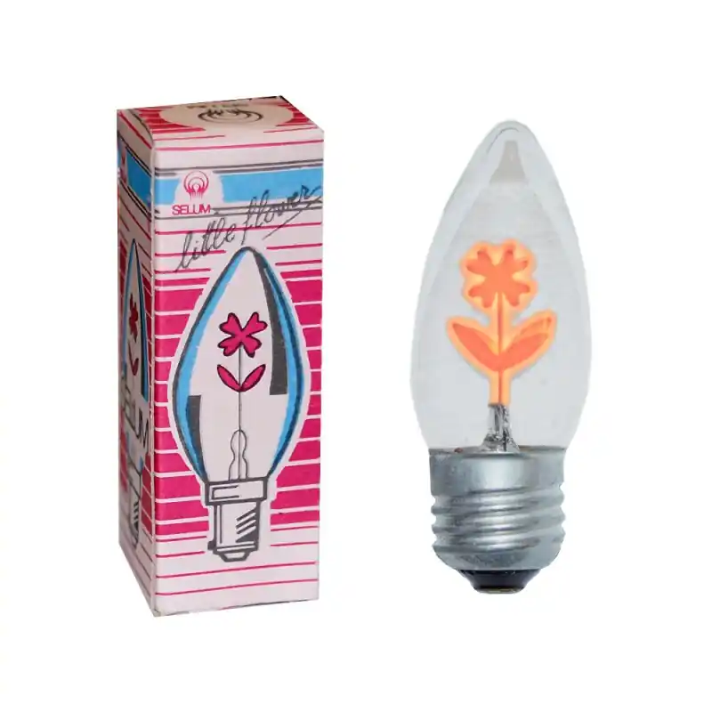 Flackerkerze Glühbirne 3W E27 little Flower - Blume rot - Glühlampe Antik Letzte Chance