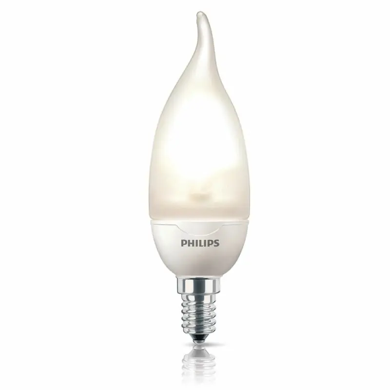 Philips Energiesparlampe Softone Windstoßkerze 5W = 21W E14 matt 190lm warmweiß 2700K Neu
