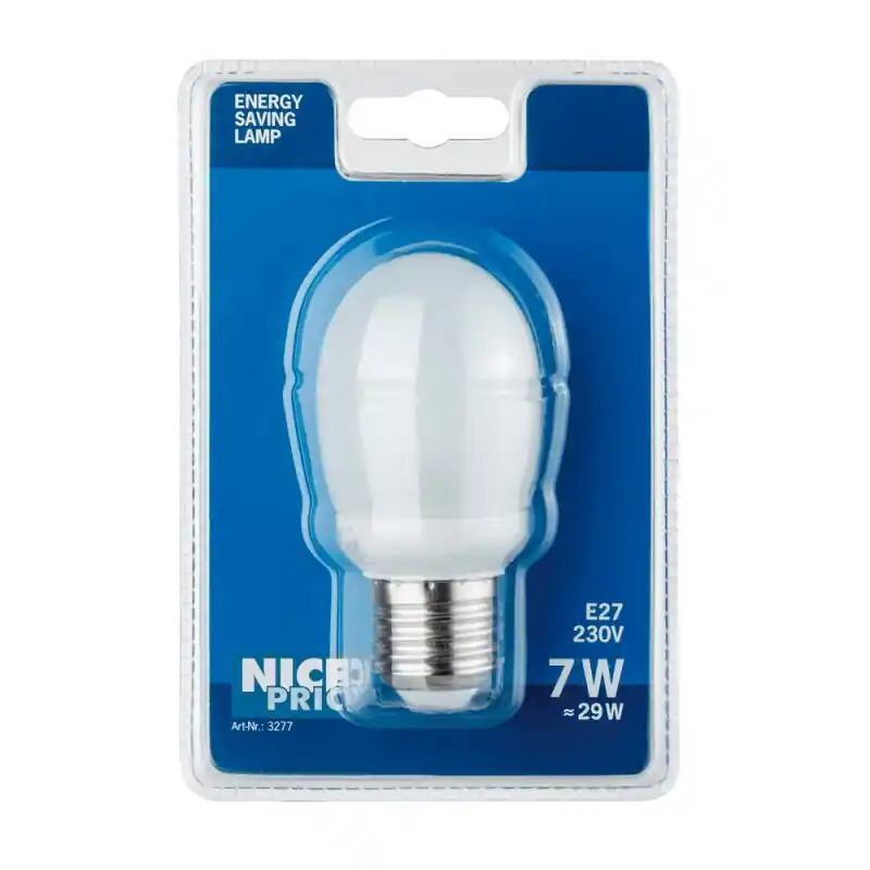 ESL Energiesparlampe Tropfen 7W E27 warmweiß 2700K Sonderaktion