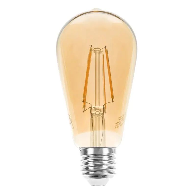 LED Rustika Filament Edison Glühbirne 4W E27 gold ST19 360lm extra warmweiß 2200K Neu