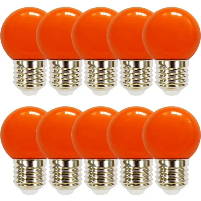 Preisknaller 10 x LED Leuchtmittel Tropfen Kugel 2W E27 360° ORANGE