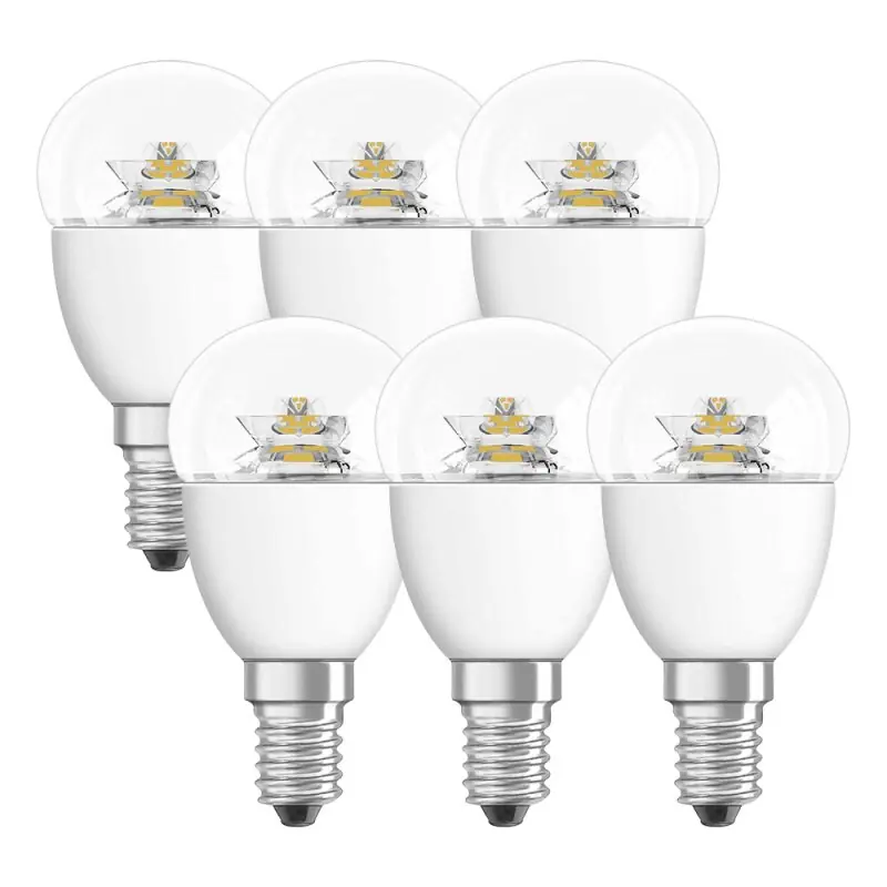 6 x Osram LED Leuchtmittel Tropfen Classic P 5,8W = 40W E14 klar 2700K warmweiß Schnäppchen